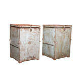 Antique Pair of Metal Box Side Tables