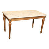 Louis XVI Style Gilt Wood Table with Marble Top