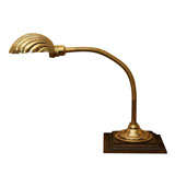 Antique 1910 England Brass Adjustable Gooseneck Lamp