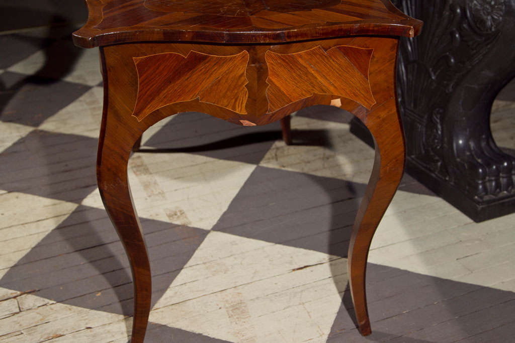 Rococco Style  Walnut  Parquetry Writing Table 3