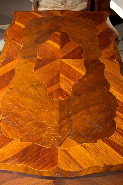 Rococco Style  Walnut  Parquetry Writing Table 6