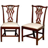 Pair Mahogany Chippendale Side Chairs