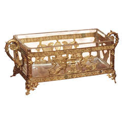 FRENCH GILT BRONZE AND CRYSTAL PLANTER