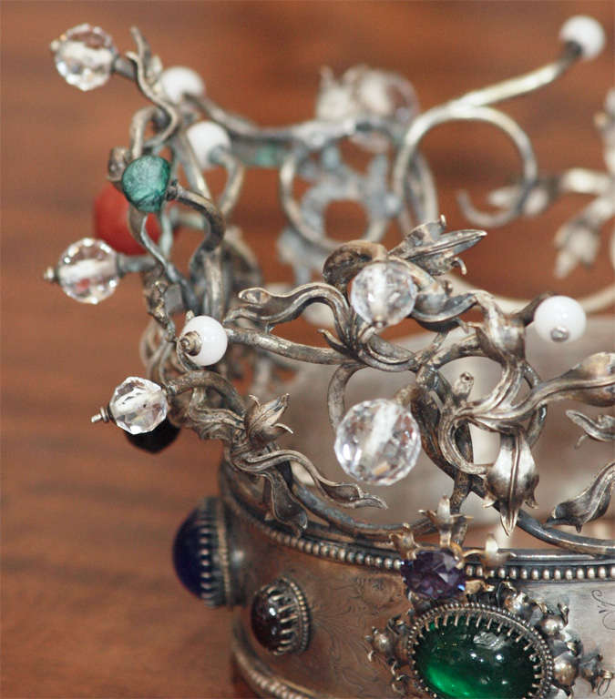 Sterling Silver CONTINENTAL STERLING AND SEMI PRECIOUS STONE CROWN