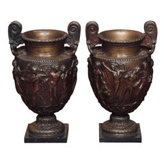 Pair Of Grand Tour Bronze Vases