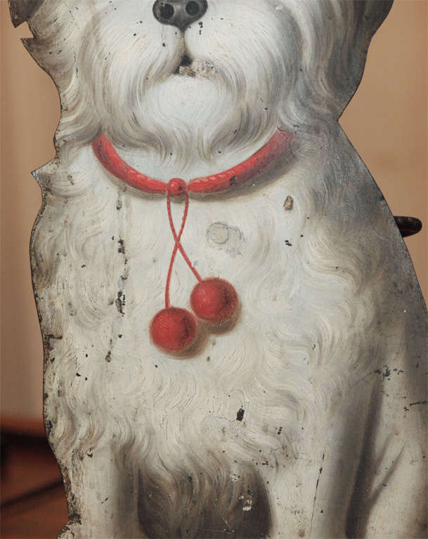 19th Century French Tole Painted Dog Umbrella Stand