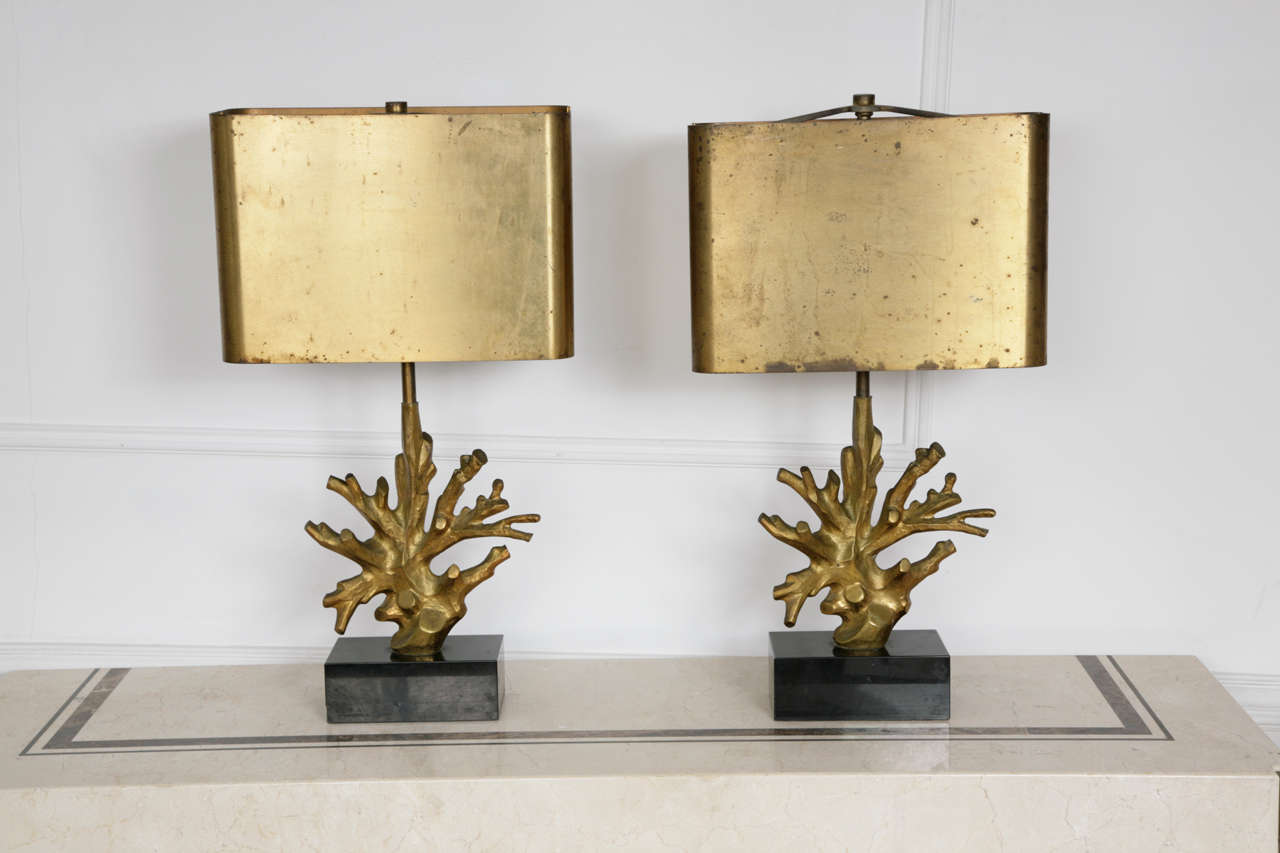 A Pair of Maison Charles Coral Lamps by Jacques Charles