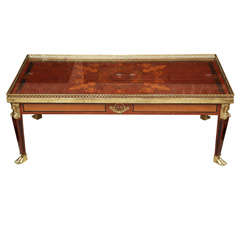 A Neoclassical Style  Gilt Bronze Marquetry Rectangular Coffee Table