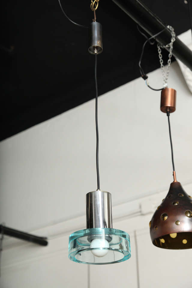 Mid-Century Modern Seguso Pendent Light Designed by Flavio Poli Made in Venice For Sale