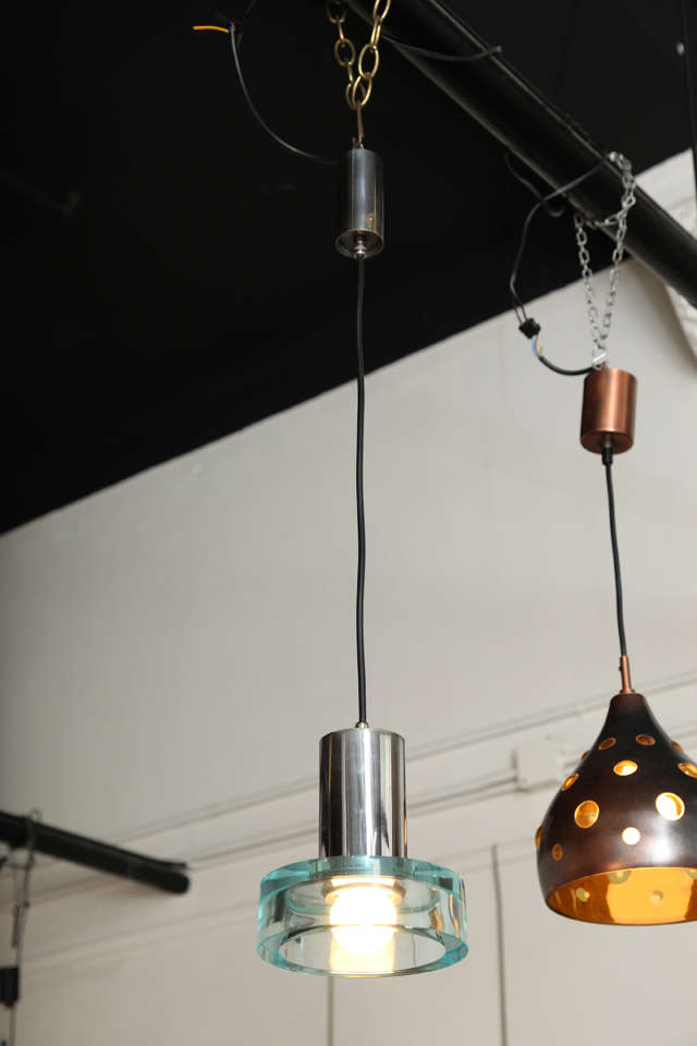 Hand-Crafted Seguso Pendent Light Designed by Flavio Poli Made in Venice For Sale