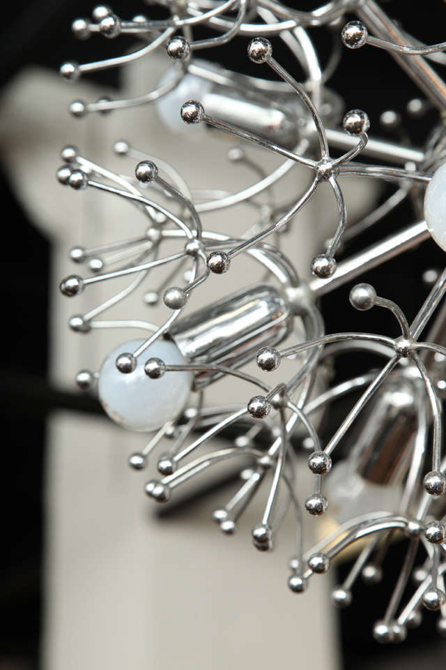 Chrome Snow Flake Chandelier Made in Italy, 1960 For Sale