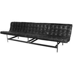 Laverne International Schwarzes Ledersofa