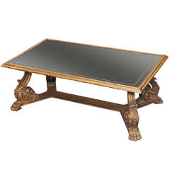 1940's French Gilt wood and Eglomise Coffee Table