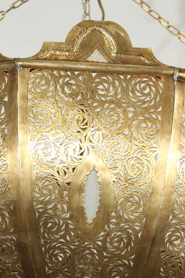 Brass Moroccan Chandelier in Alberto Pinto Style In Excellent Condition In Moreno Valley, CA