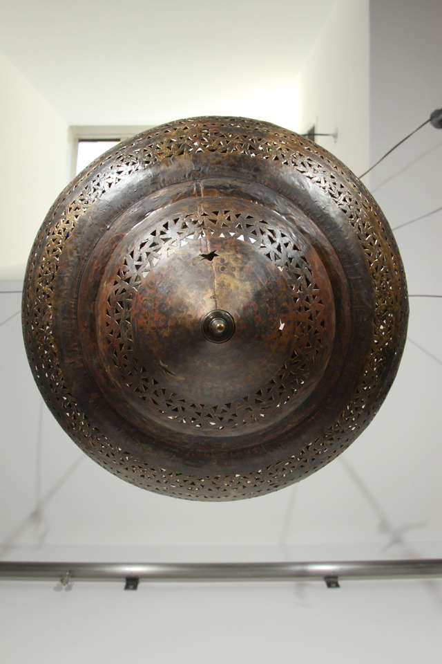 Large Moroccan Brass Hanging Lamp 2
