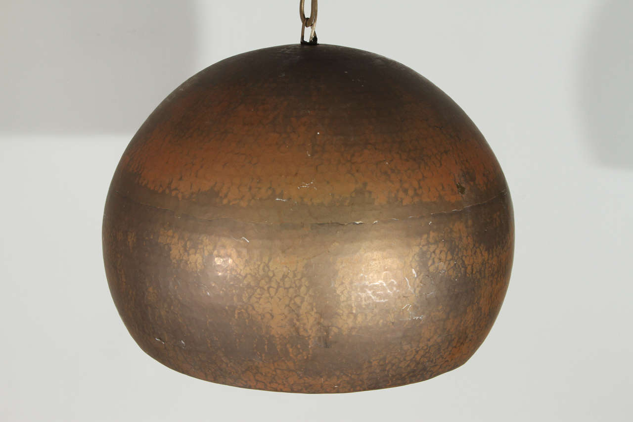 hammered copper pendant light