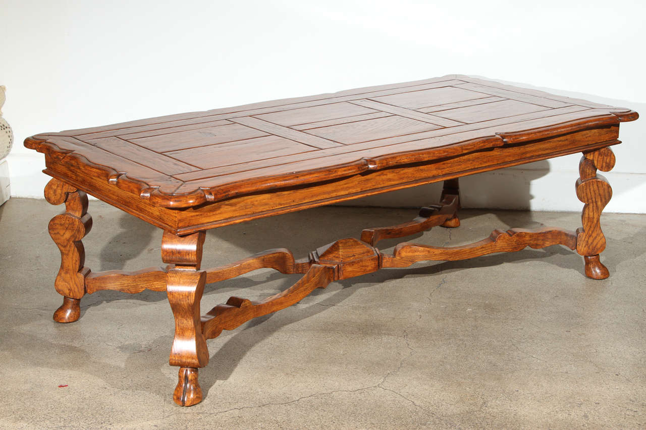 French Provencial Handcrafted Wooden Coffee Table For Sale at 1stdibs