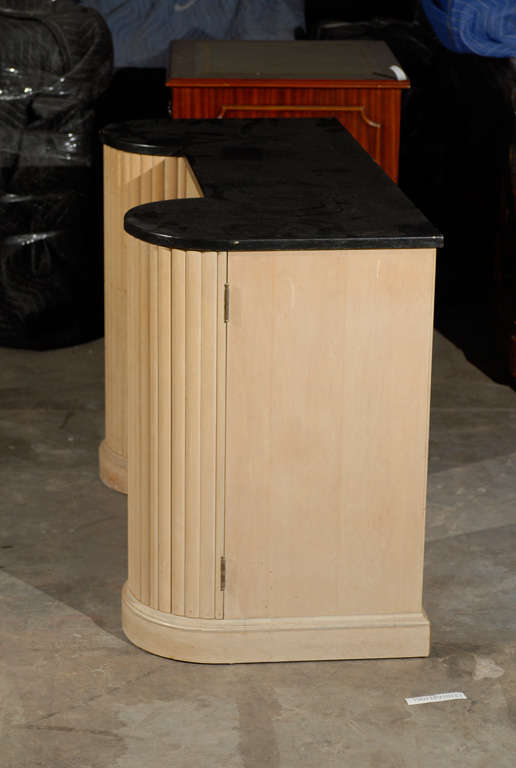 MId C Wooden Dressing Table with Black Marble Top, Attrib. to Kittinger