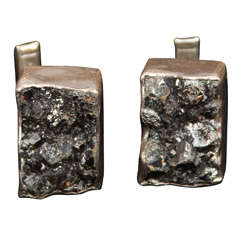 gentleman's hematite and sterling cuff links