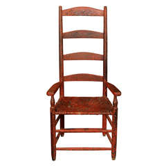 red ladder back chair