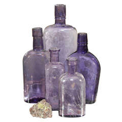 Antique Group 2 Collection Of Purple Bottles