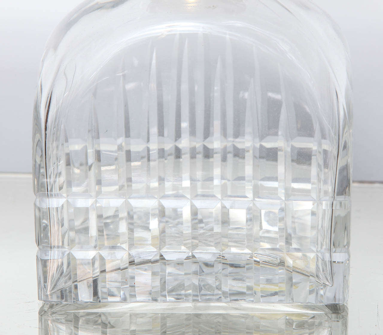 French Cut Crystal Decanter with Gilded Stopper and Collar