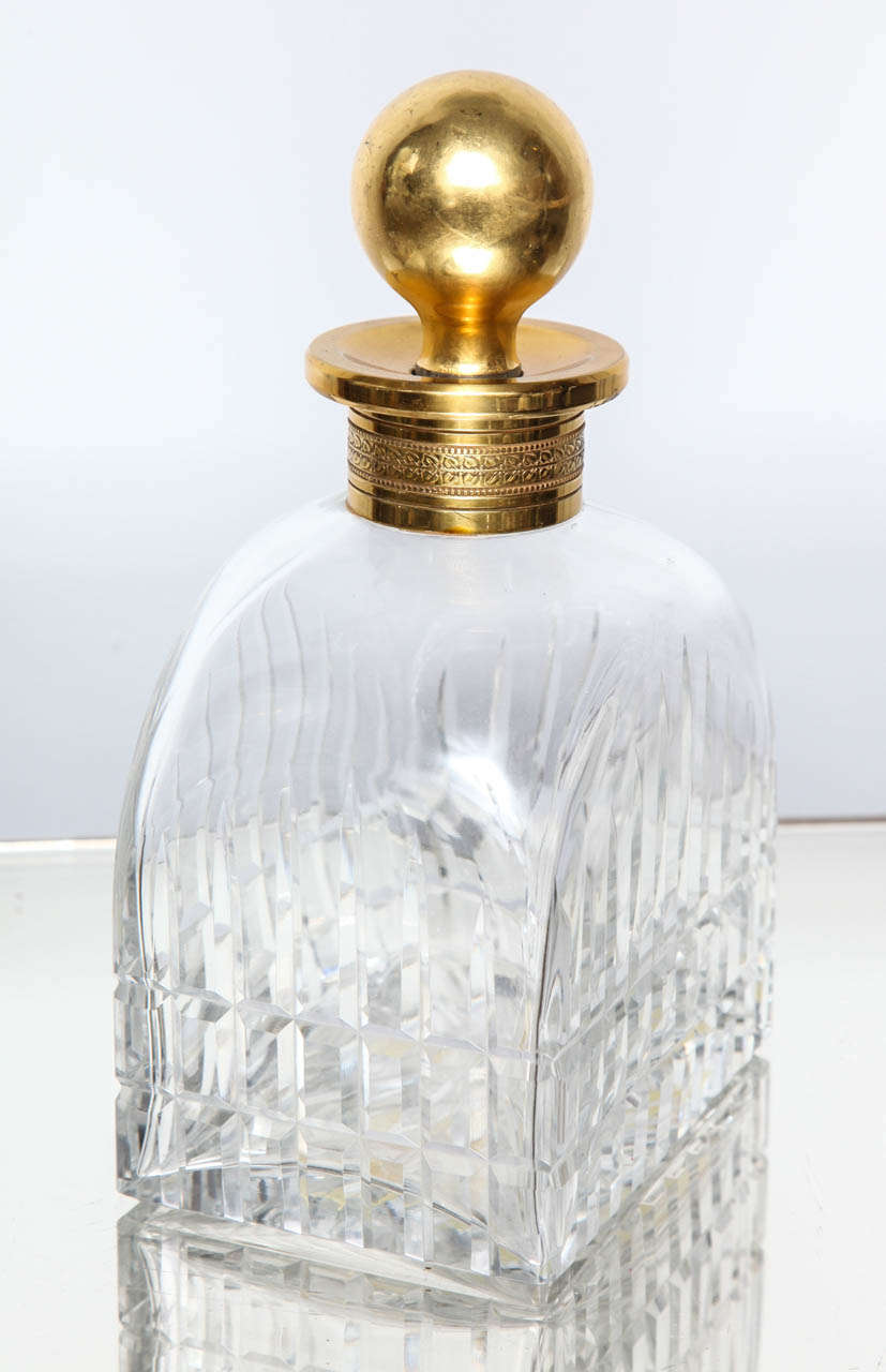 Cut Crystal Decanter with Gilded Stopper and Collar 1