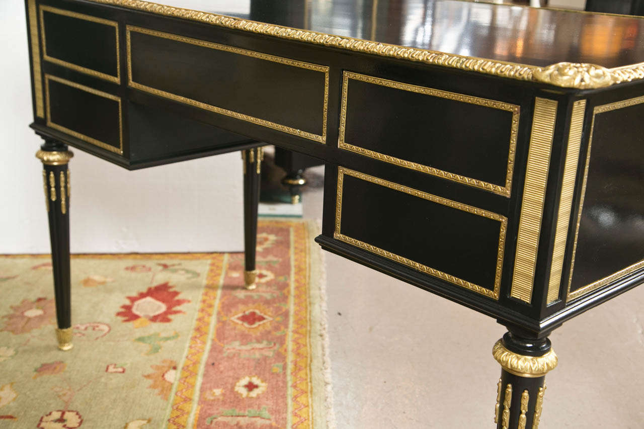 French Louis XVI Style Ebonized Desk by Jansen 3