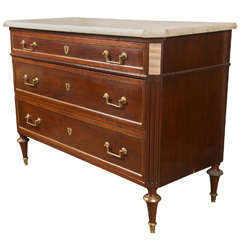 French Directoire Style Marble Top Commode by Jansen