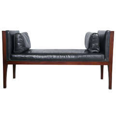 Mid Century Modern Leather Bench by Pearson