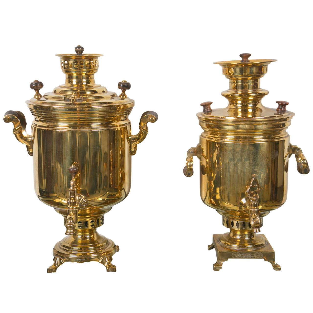 A Compatable Pair of Russian Samovars