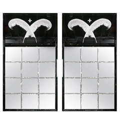 Pair of Monumental Art Deco Style Mirrors