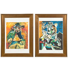 Pair of Framed Pablo Picasso Lithographs Numbered