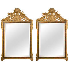 Pair of Decorative Italian Gilded Mirrors