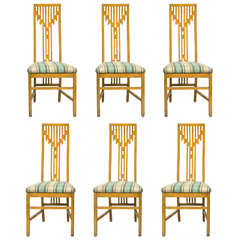 Set of 6 Arts and Crafts Style Dining Chairs style of James Mont