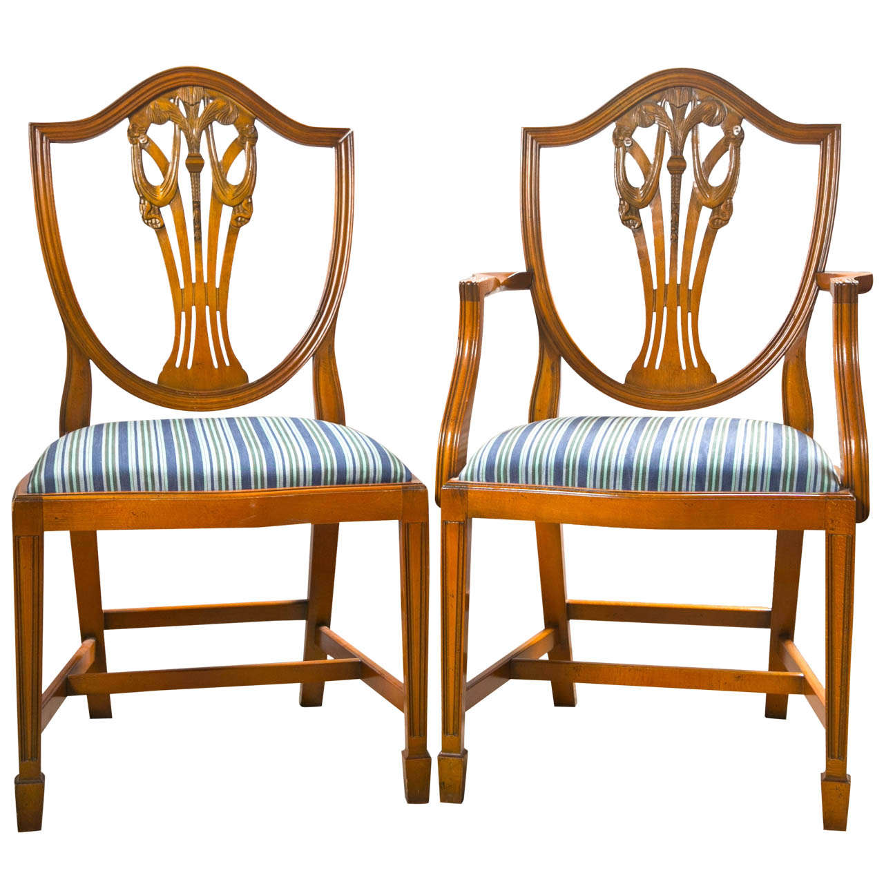 Set of 12 Sheraton Style Dining Chairs by Charles Barr at 1stDibs