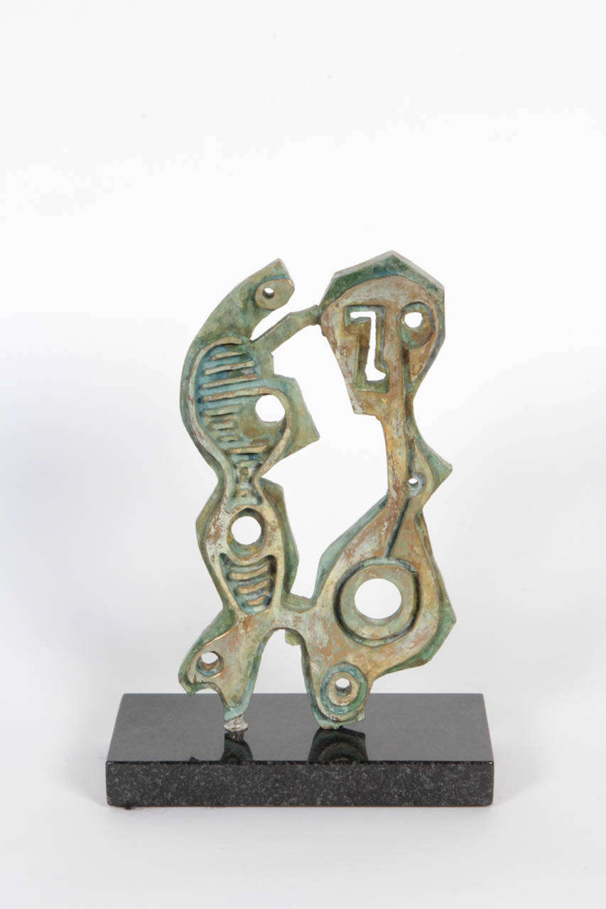 'Held by Love' bronze maquette is part of a curated collection of original fine art by Anthony Quinn. This maquette was executed in 1991 and only 10 have been cast in the Edition of 45 plus 5 Artist's Proofs. Each of these works has a unique patina