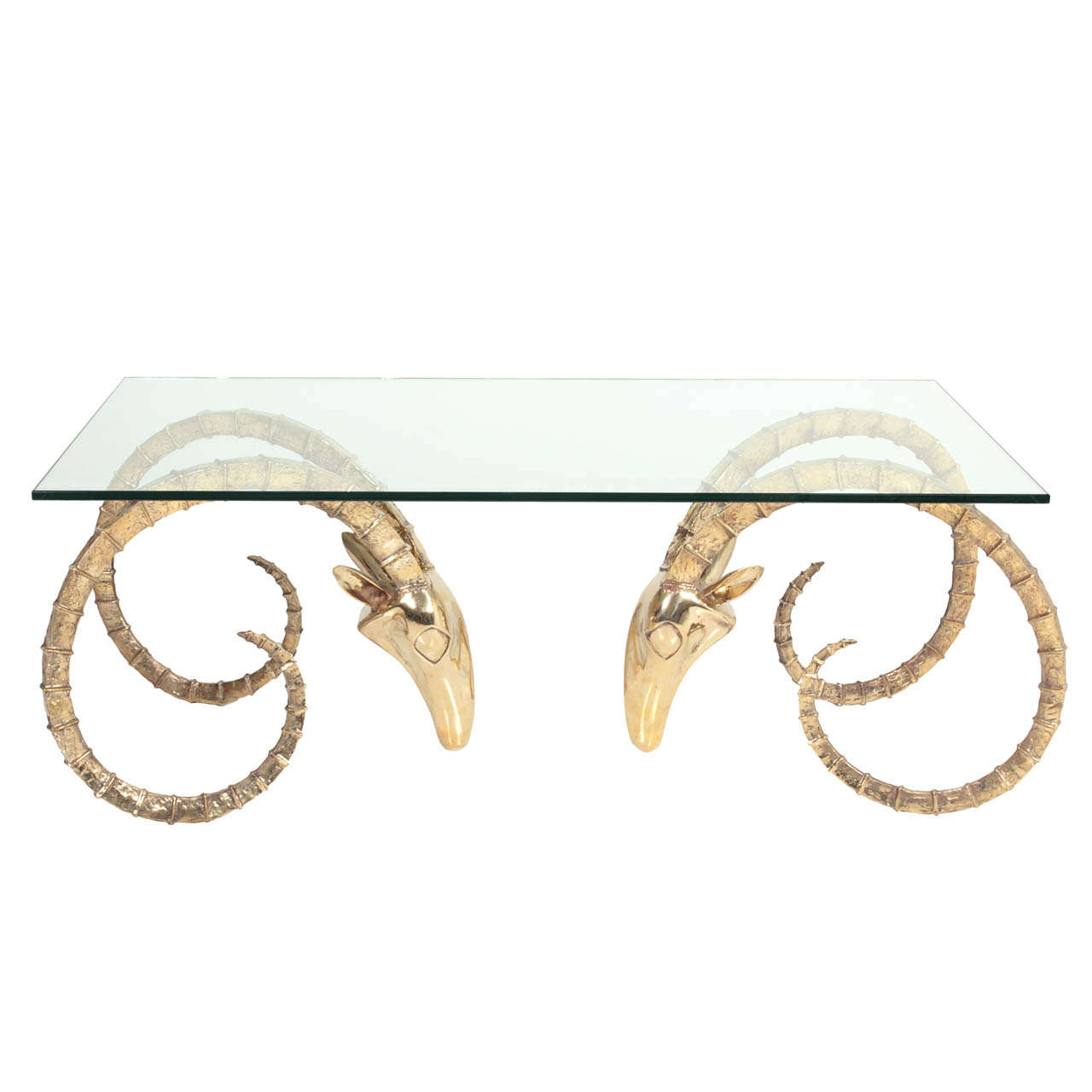 Vintage John Lyle Polished Bronze Ibex Table