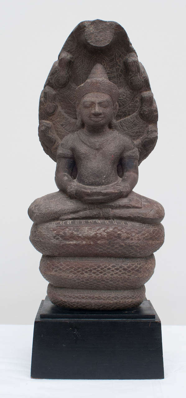 16th Century Carved Stone Seated Buddha