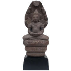 16th Century Carved Stone Seated Buddha