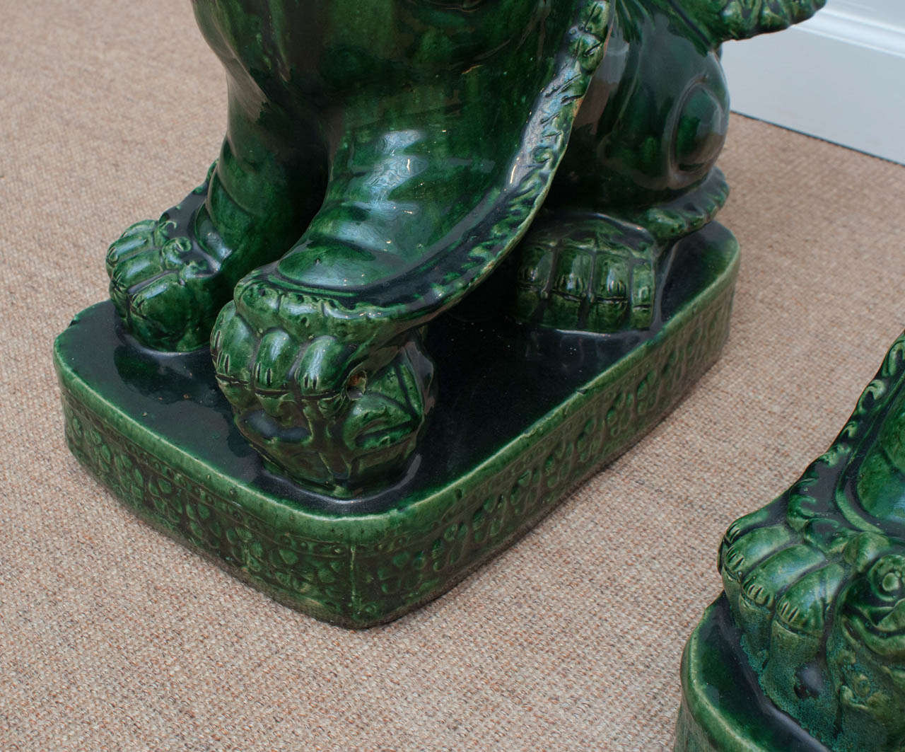 Large Pair Chinese Pottery Foo Dogs For Sale 2