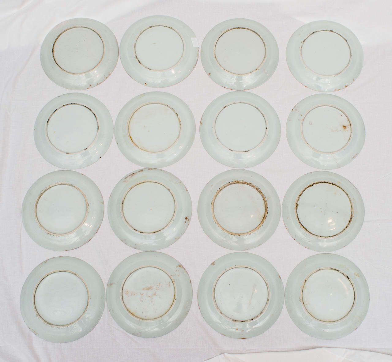 Set of 16 Famille Rose Game Plates For Sale 1