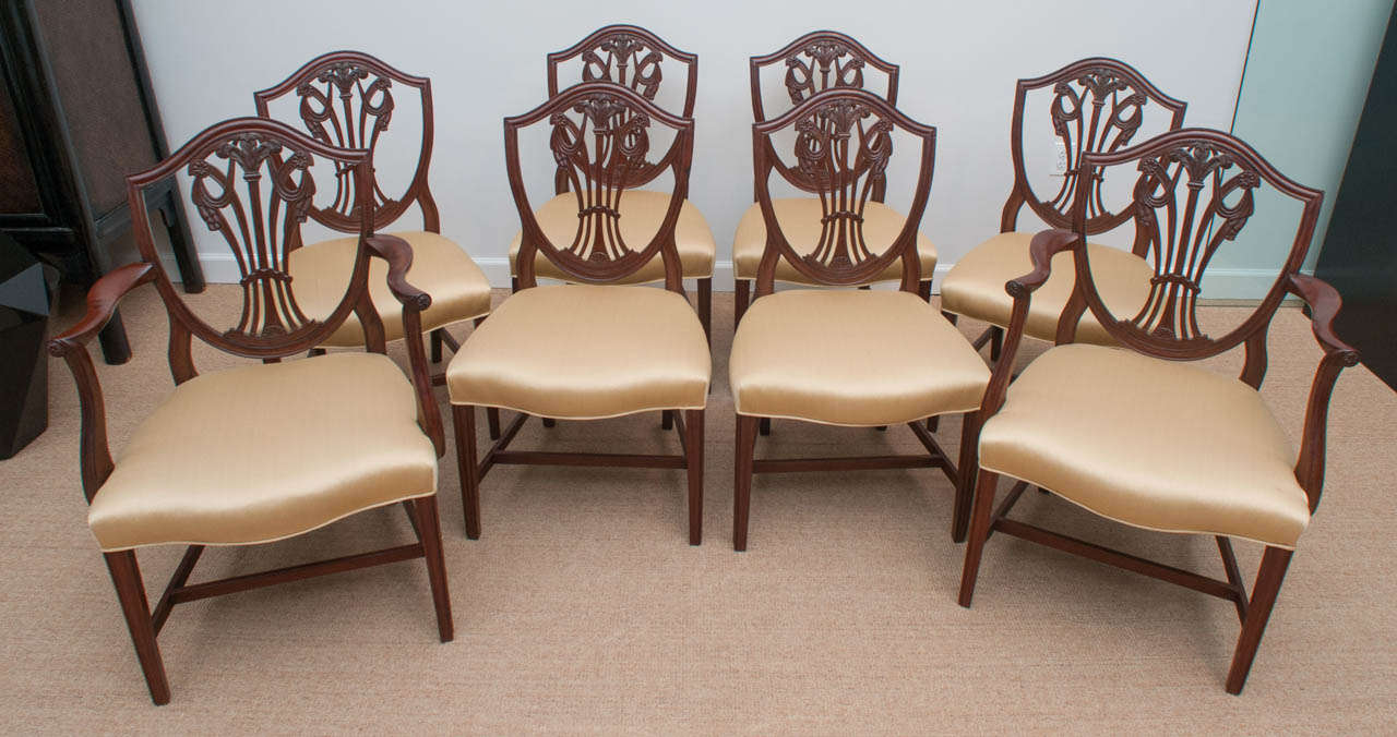 Set Of Eight 19th Century Georgian Style Mahogany Chairs