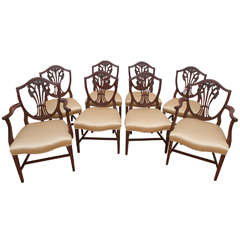 Set Of Eight 19th Century Georgian Style Mahogany Chairs