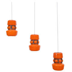 Set of Three Art Glass Pendants 7
