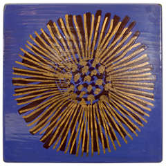 Blue Enameled Wall Art by Gustavsberg