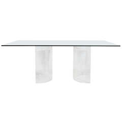 Glass and Lucite Dining Table