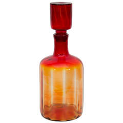 Vintage Monumental Blenko Amberina Floor Decanter