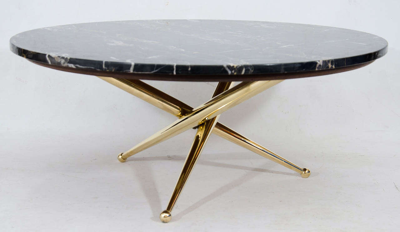 Italian Marble and Brass Coffee Table at 1stDibs