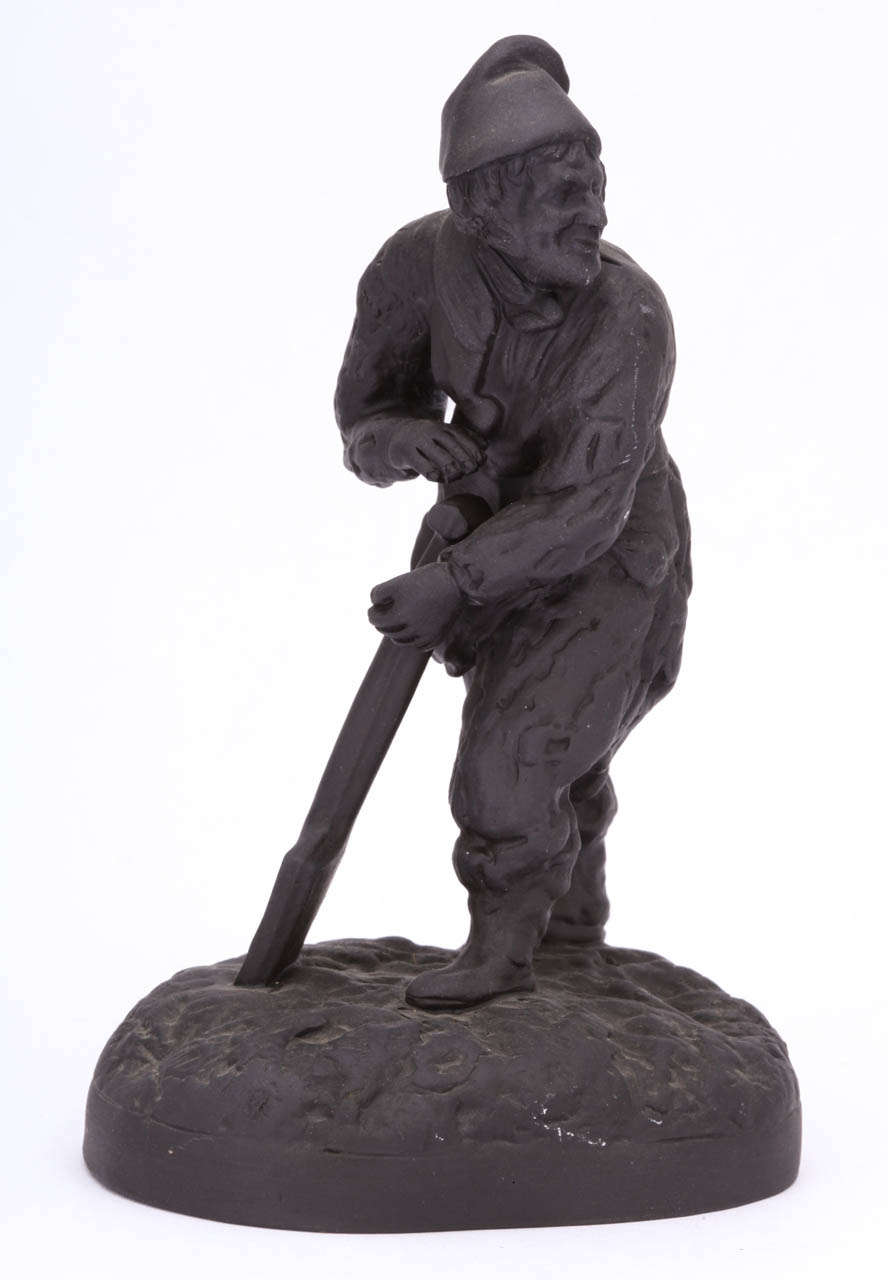 A Rare Signed Enoch Wood Basalt Figure Of William Loundes